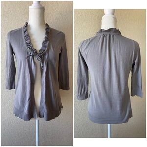 Gap grey 3/4 sleeve cotton cardigan - xs